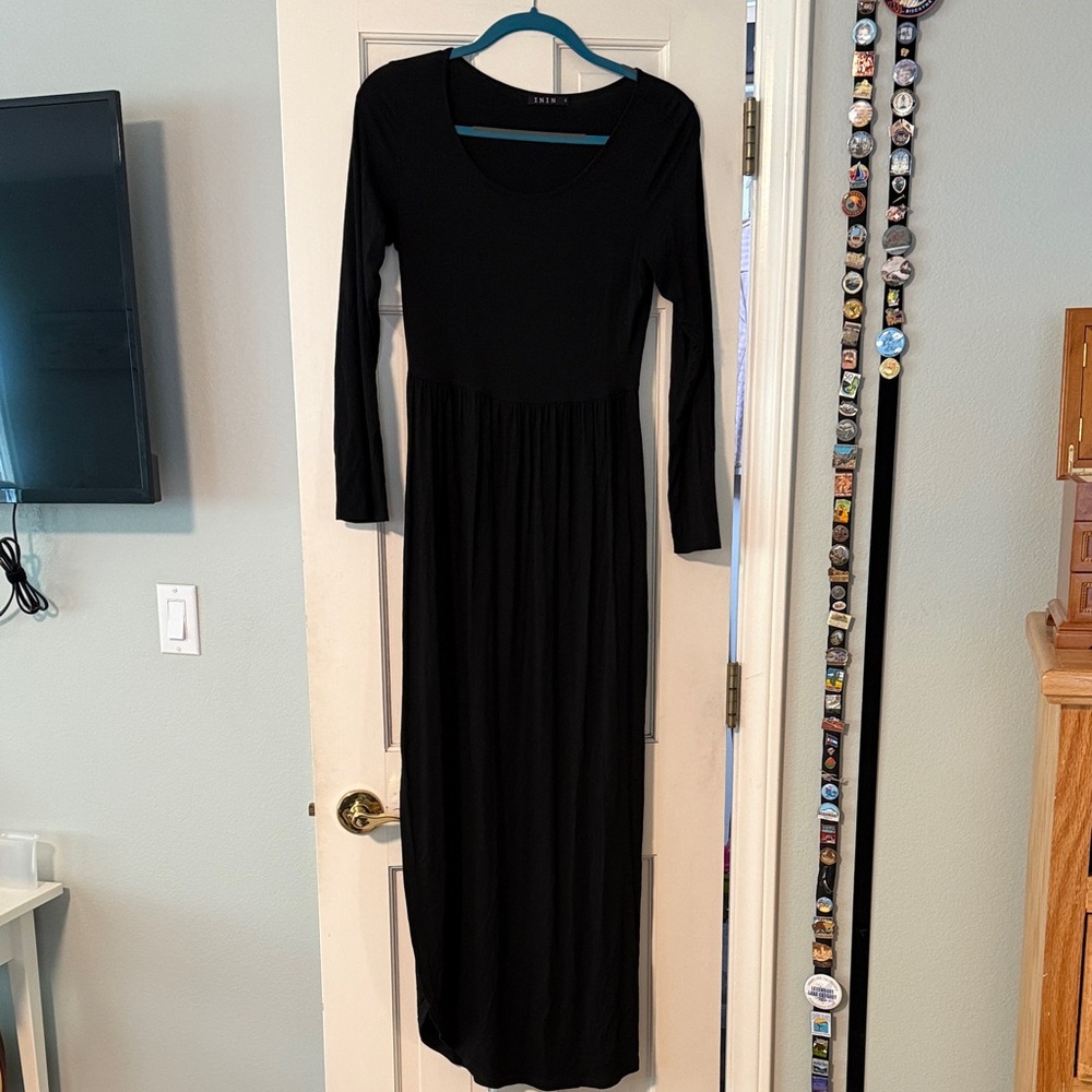 Amazon Black Long Sleeve Maxi Dress